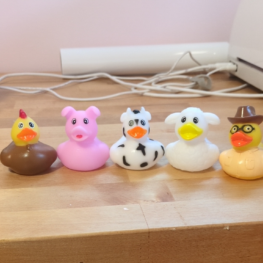 Set of 5 Farm Animal Rubber Ducks